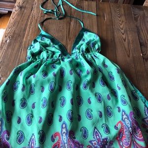 Green scarf dress